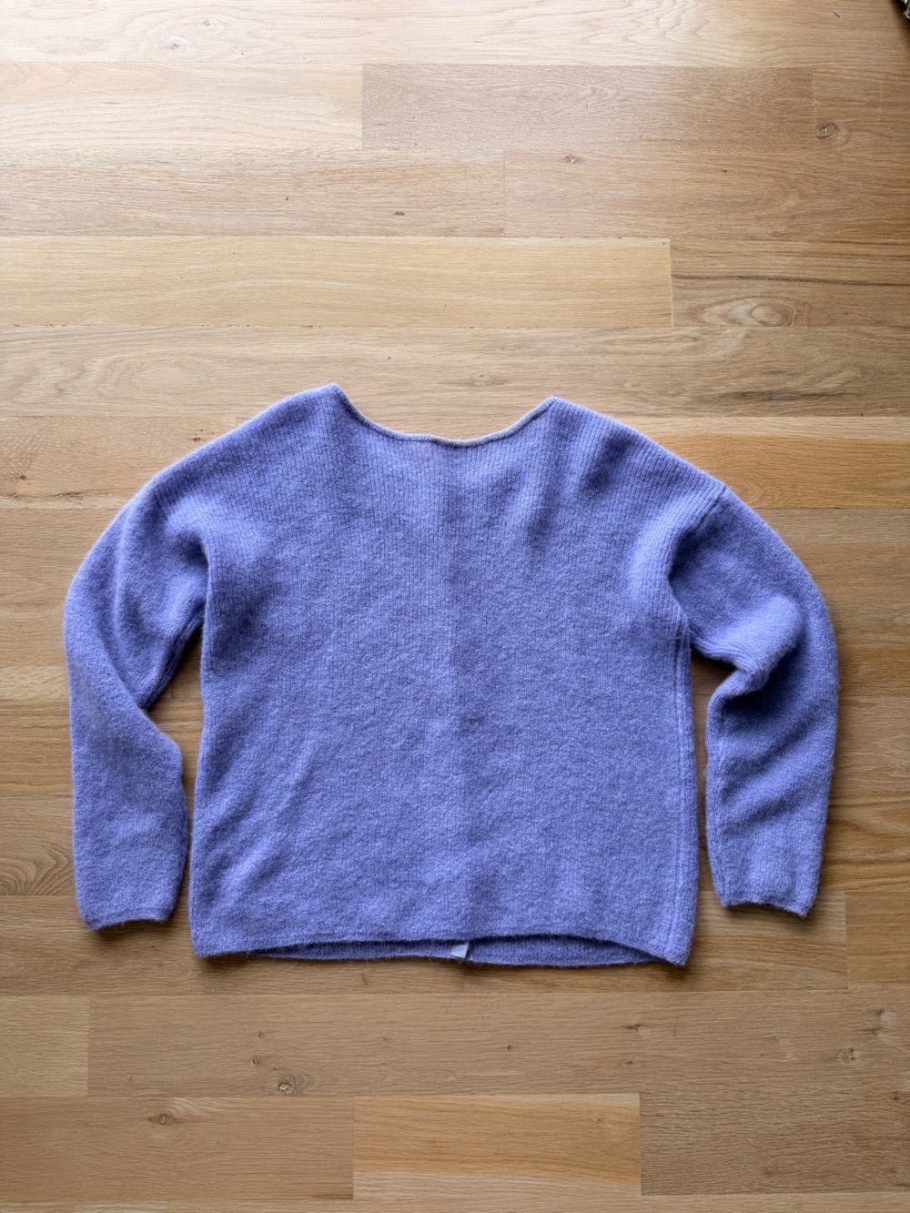 Sezane Lavender Purple Pearl-Button Cardigan - Picture 2 of 3